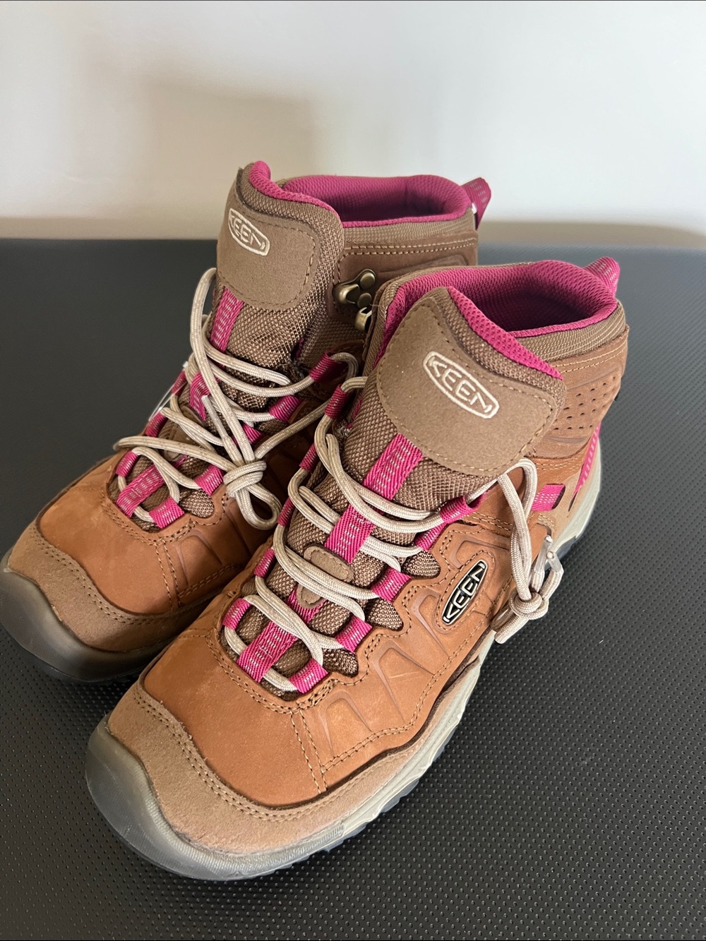 Keen Brown and Pink Women's Trail Boots